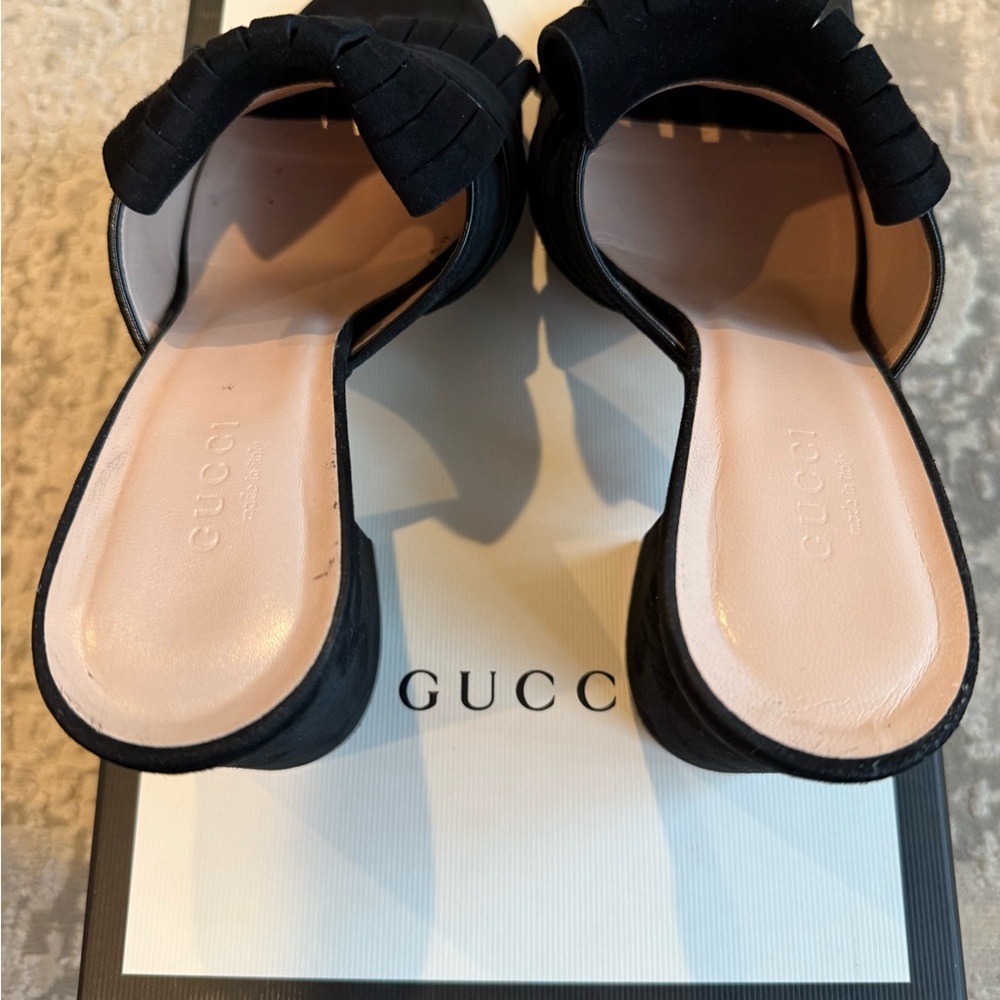 Gucci Kid Scamosciato Slide Sandals size 37.5 - Picture 7 of 10
